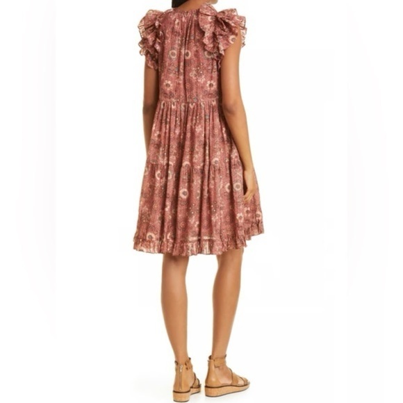 ULLA JOHNSON Boho Chic Cottagecore Floral Adele Mini Dress in Rosebud Size 6 NWT - Picture 3 of 10